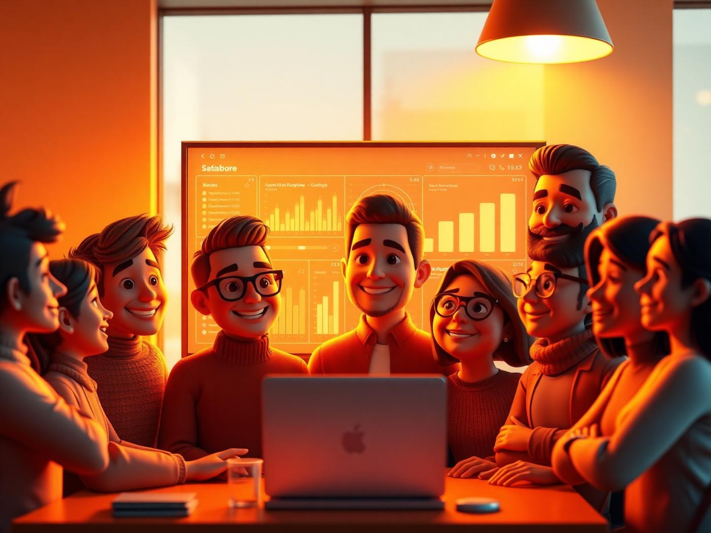 Équipe Tenmia réunie autour du dashboard de la plateforme